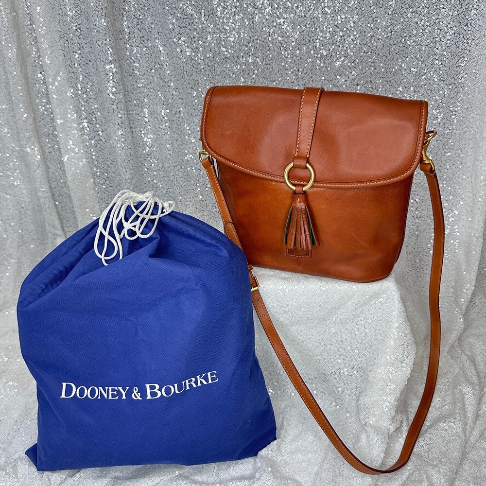 Older Batch Dooney & Bourke Florentine Large Dottie Crossbody - Chestnut
